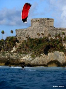 Kiteboarding near the Tulum ruins