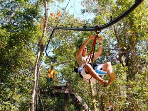 Ziplining over the Yucatan jungle