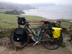 Fully equipped for a bicycling adventure