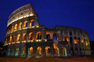 The Colosseum at night
