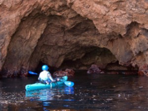 Sea kayaking through the Channel Islands in California